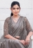 Grey satin silk designer lehenga saree 25200