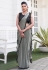 Grey satin silk saree with blouse 25201