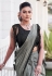Grey satin silk saree with blouse 25201