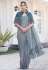Grey satin silk saree with blouse 25203