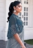 Grey satin silk saree with blouse 25203