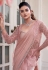 Peach satin silk designer lehenga saree 25204