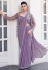 Lavender satin silk designer lehenga saree 25206
