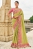 Pista green silk saree with blouse 7001
