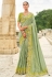 Sea green silk saree with blouse 7002