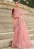 Pink silk saree with blouse 7003