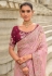 Pink silk saree with blouse 7003