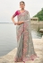 Grey silk saree with blouse 7005