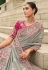 Grey silk saree with blouse 7005