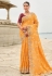 Orange silk saree with blouse 7006