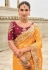Orange silk saree with blouse 7006