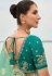 Sea green silk saree with blouse 7008