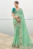 Sea green silk saree with blouse 7008