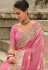 Pink silk saree with blouse 7009