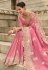 Pink silk saree with blouse 7009