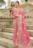 Pink silk saree with blouse 7009