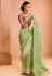 Green tissue silk saree with blouse 403