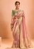 Pink tissue silk saree with blouse 407