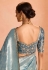 Sky blue tissue silk saree with blouse 409