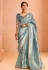 Sky blue tissue silk saree with blouse 409