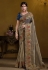 Beige georgette saree with blouse 25003