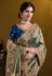 Pista green georgette saree with blouse 25005