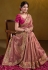 Peach organza saree with blouse 25009
