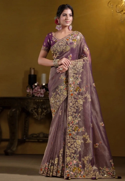 Purple banarasi saree 25010