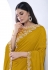 Mustard crepe silk saree with blouse 44001