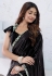 Black crepe silk saree with blouse 44005