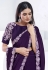 Purple crepe silk saree with blouse 44006