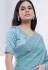 Sky blue silk saree with blouse 44008