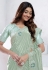 Sea green crepe silk saree with blouse 44010
