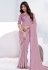 Pink crepe silk saree with blouse 44011