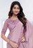 Pink crepe silk saree with blouse 44011