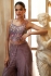 Purple crop top and palazzo set with hand work embroidery for wedding