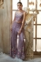 Purple crop top and palazzo set with hand work embroidery for wedding