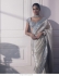 Bollywood Model Organza mirror work party wear saree in White