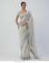 Bollywood Model Organza mirror work party wear saree in White