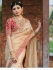Bollywood model cream and red organza silk embroidered wedding saree