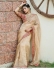 Bollywood model cream and red organza silk embroidered wedding saree