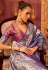Lavender tissue silk saree with blouse 231
