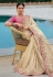 Cream silk saree with blouse 7302