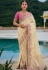 Cream silk saree with blouse 7302