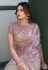 Beige velvet sequence saree ACZ5111