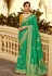 Green silk saree with blouse 1503