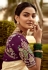 Cream silk saree with blouse 1509