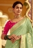Pista green silk saree with blouse 1511