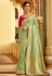 Pista green silk saree with blouse 1511
