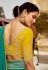 Teal silk saree with blouse 1510